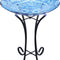 Outdoor Glass Birdbath with Metal Stand for Lawn Yard Garden Decor,18” Dia/21.65 Height