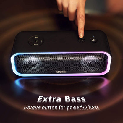 Soundbox Pro+ Bluetooth Speaker with 24W Impressive Sound, Extra Bass, IPX6 Waterproof, 15H Playtime, Wireless Stereo Pairing, Multi-Colors Light, Portable for Outdoor, Home, Party, Beach