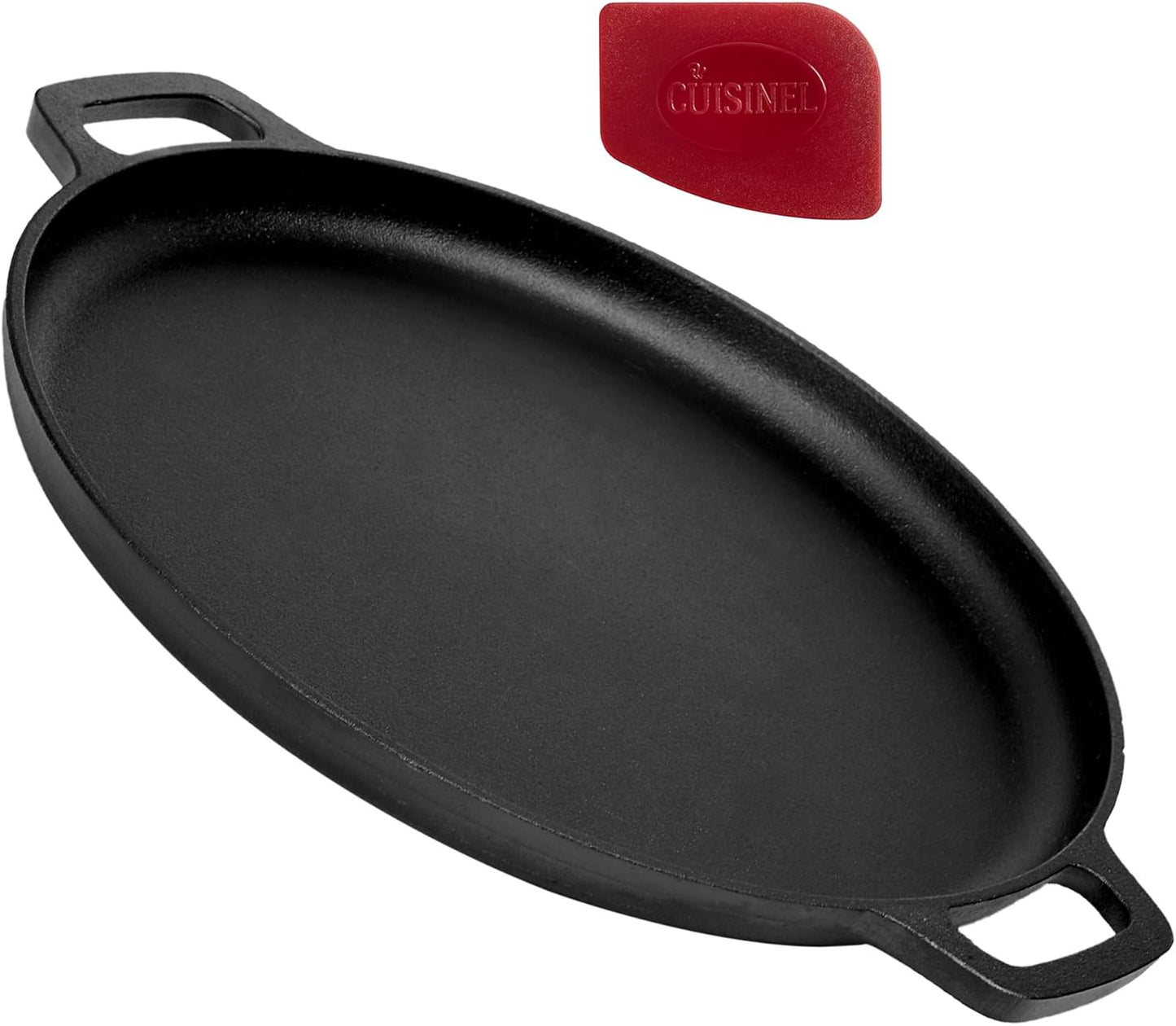 Pre-Seasoned Cast Iron Pizza and Baking Pan (13.5 Inch) Natural Finish, Enhanced Heat Retention and Dispersion - Stove, Oven, Grill or Campfire