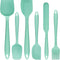 Silicone Spatula Set,  Heat-Resistant Spatula - One Piece Seamless Design, Non-Stick Silicone with Reinforced Stainless Steel Core (6 Piece Set, Mint Green)