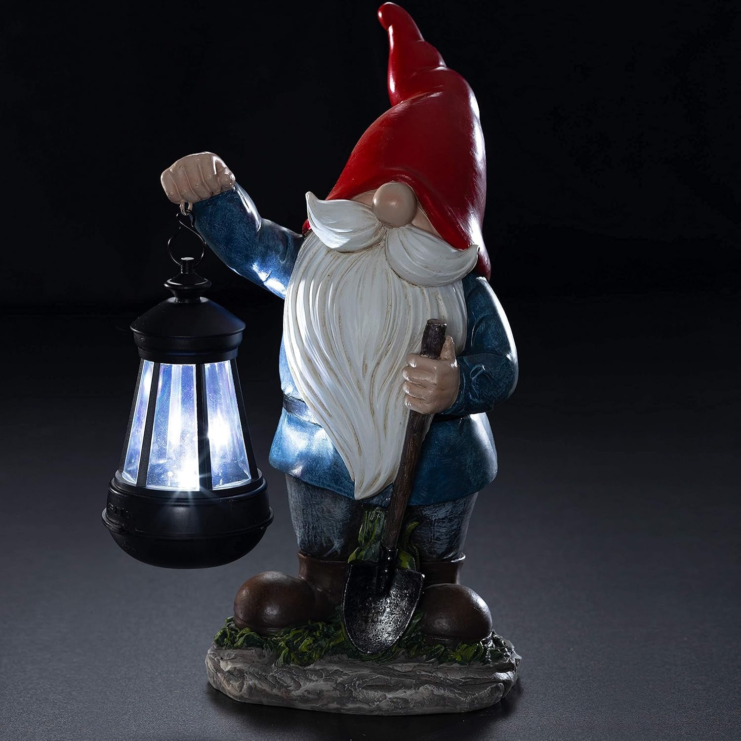 Earnest Garden Gnomes with Lantern Lawn Gnome Great Addition for Your Garden Solar Powered Light Garden Knome Christmas Decorations Gifts for outside Patio Lawn