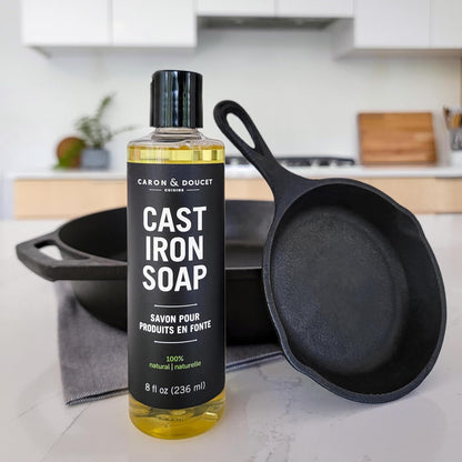 - Cast Iron Cleaning Soap | 100% Plant-Based Soap | Best for Cleaning, Restoring, Removing Rust and Care before Seasoning | for Skillets, Pans & Cast Iron Cookware… (8 Oz)