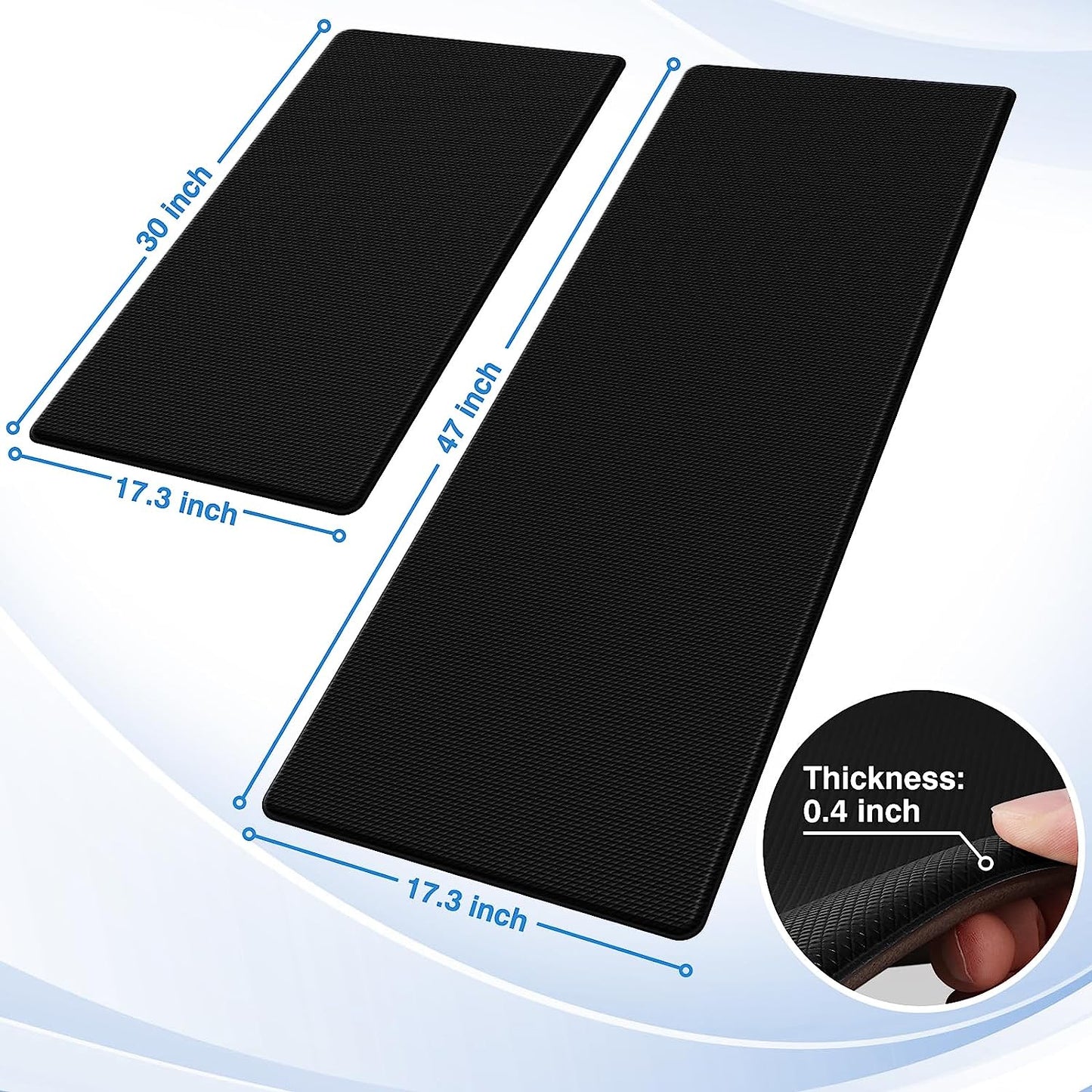 Kitchen Mats, 2PCS Kitchen Rugs, Cushioned anti Fatigue Kitchen Mats for Floor