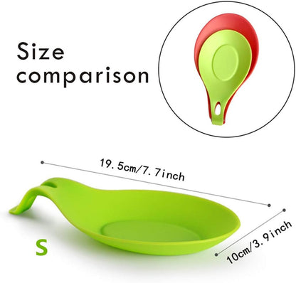 Spoon Rest, 5 Inches Large Ceramic Spoon Holder for Stove Top, Heat-Resistant Cooking Spoon Rest for Spatula, Spoons or Tongs, Framhouse Decor, Housewarming Gifts (Silicone Small)