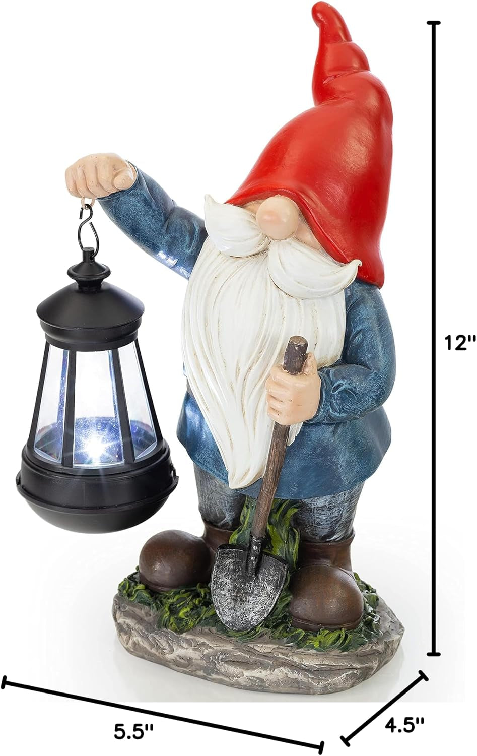 Earnest Garden Gnomes with Lantern Lawn Gnome Great Addition for Your Garden Solar Powered Light Garden Knome Christmas Decorations Gifts for outside Patio Lawn