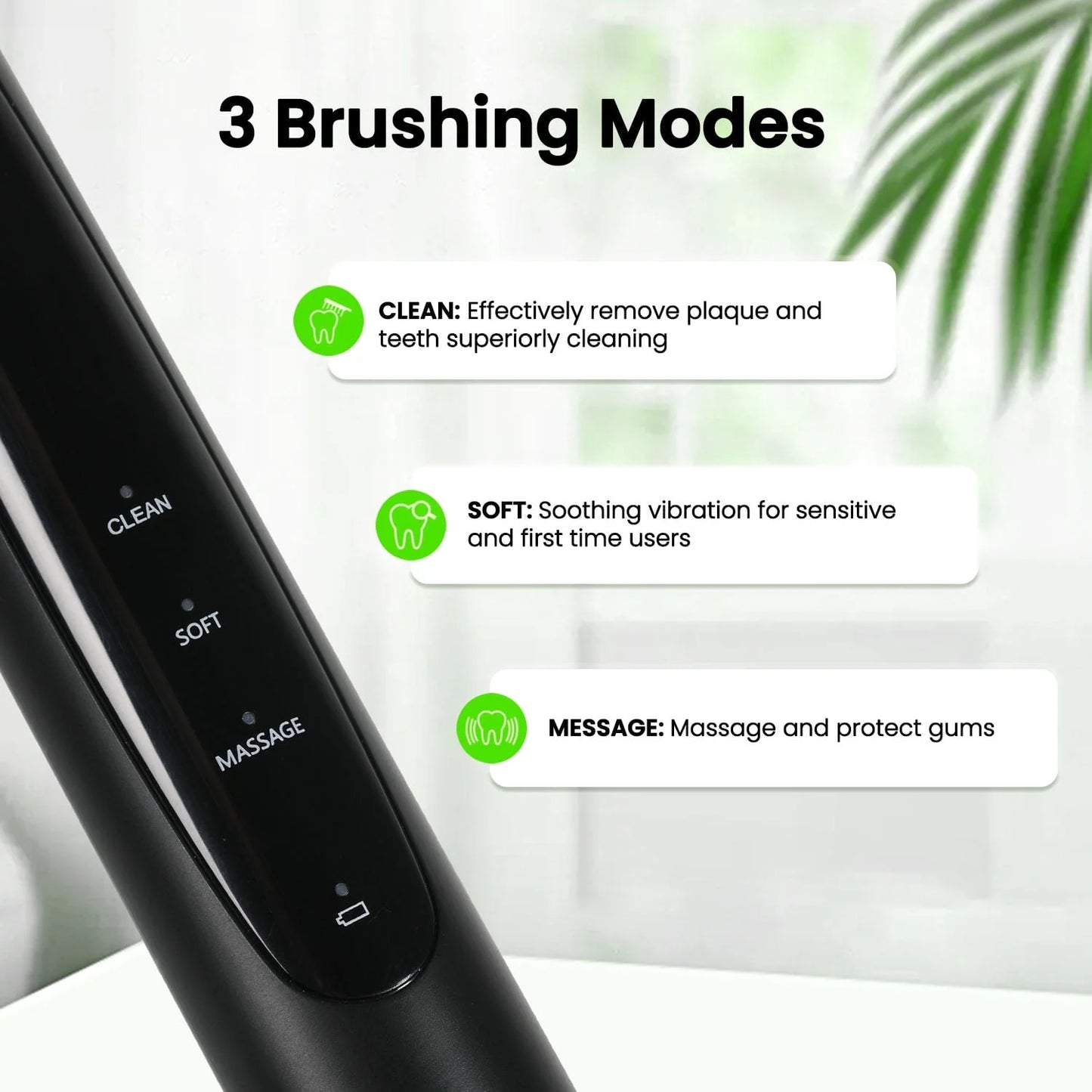 Rotating Electric Toothbrush for Adults, Rechargeable Spin Ultrasonic Toothbrush with TYPE-A Charging,4 Brush Heads, Black