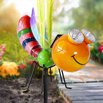 Dragonfly Solar Light - Metal Yard Art - Add Whimsy to Your Garden - Solar Yard Decorations - Outdoor Decor