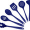 Blue Silicone Kitchen Utensils Set of 6, Non-Stick Heat-Resistant Silicone Kitchen Utensils Set with Steel Inner Core