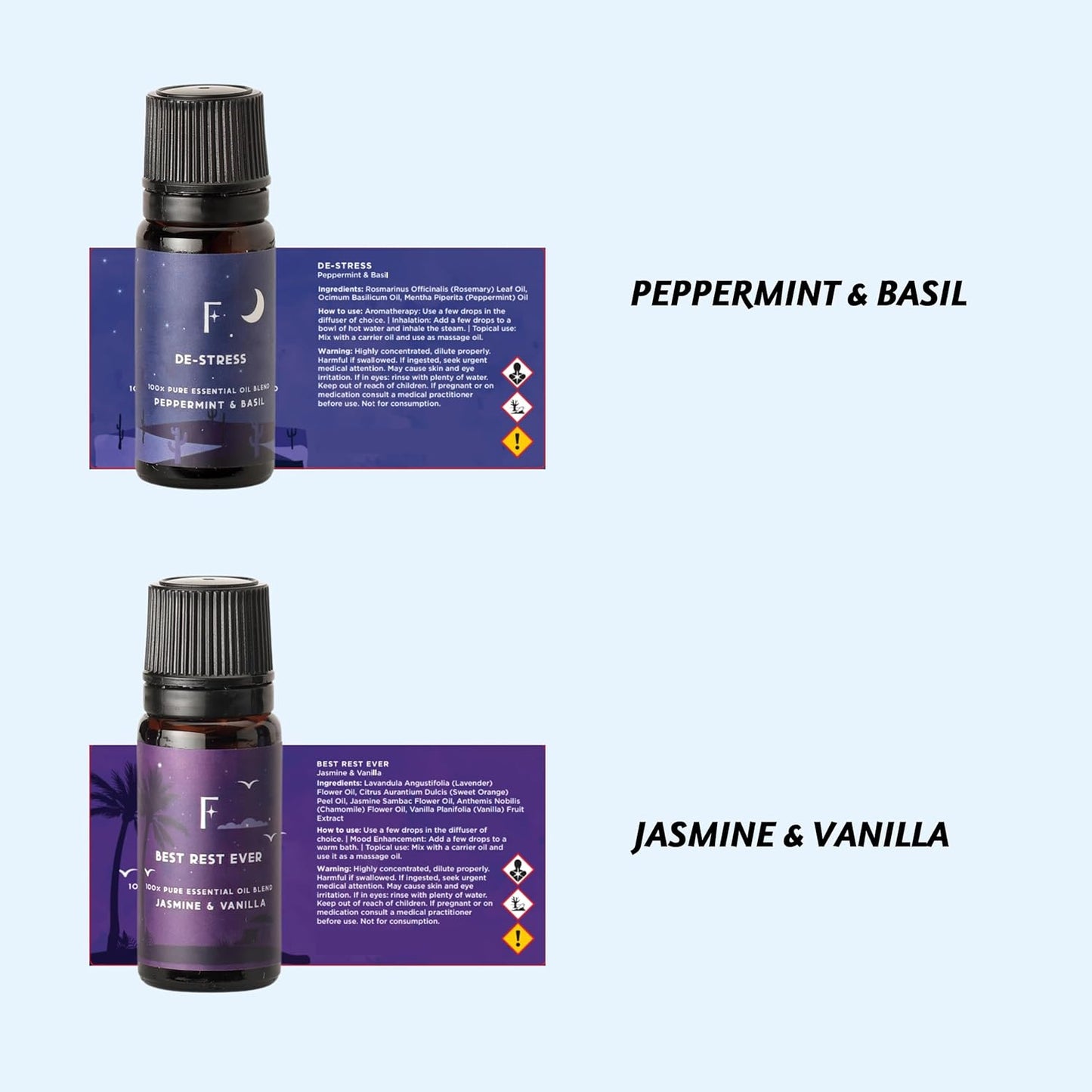 Sleep Essential Oils Set | Pure Essential Oils for Diffusers for Home, Set of 6 Essential Oil Blend or Oil Diffuser Essential Oils - Lavender, Rosemary & Peppermint | Valentines Day Gift