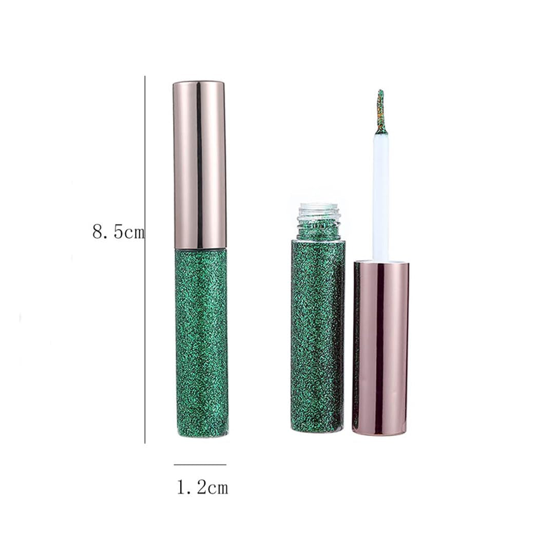 ta Glitter Liquid Eyeliner Shimmer Eye Liner Colorful Eye Makeup Metallic Eyeliner Cosmetics Make up for Parties Cosplay Eye Makeup Pack of 1 (Green 7#)